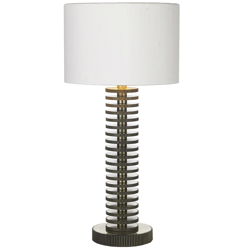 Cog Brass Table Lamp and Shade