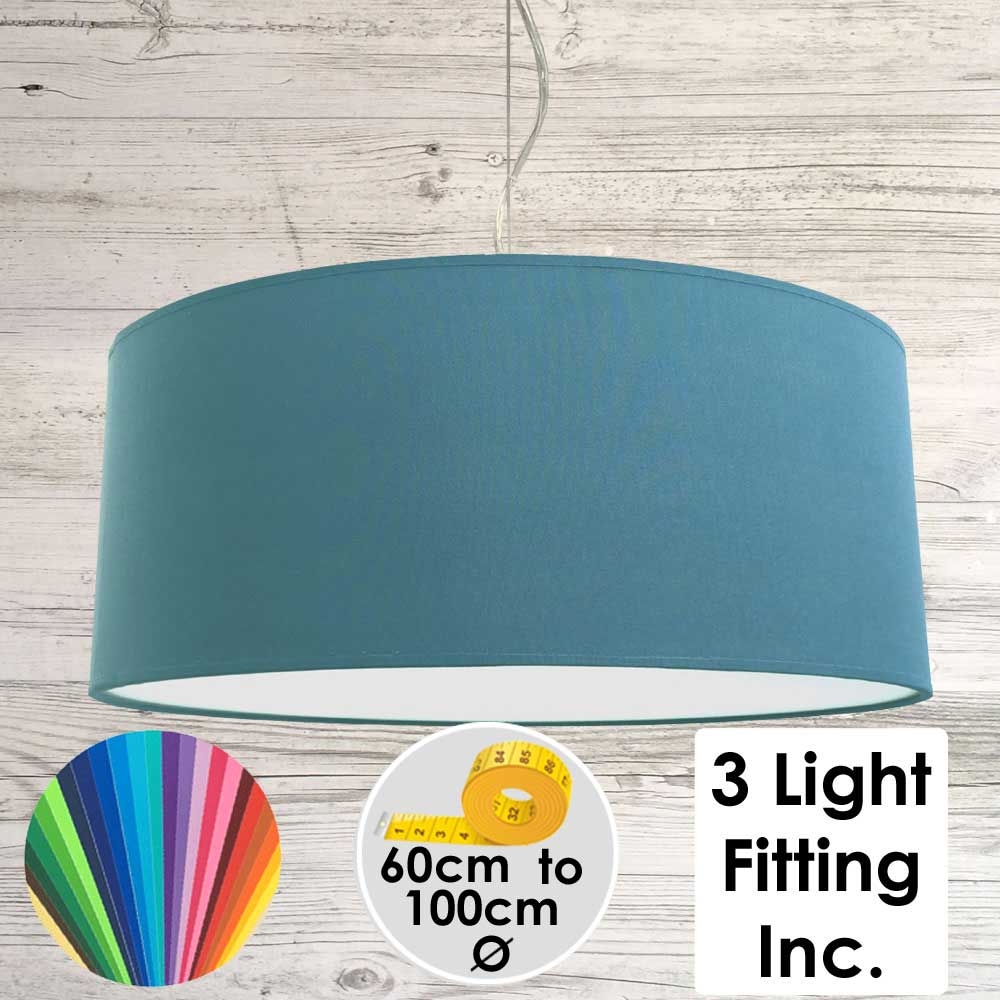 Cadet Blue Drum Ceiling Light