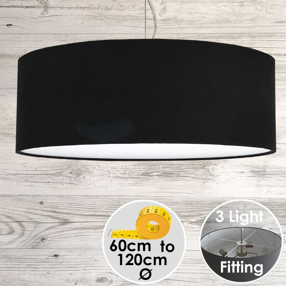 CARA LARGE BLACK DRUM LAMPSHADE