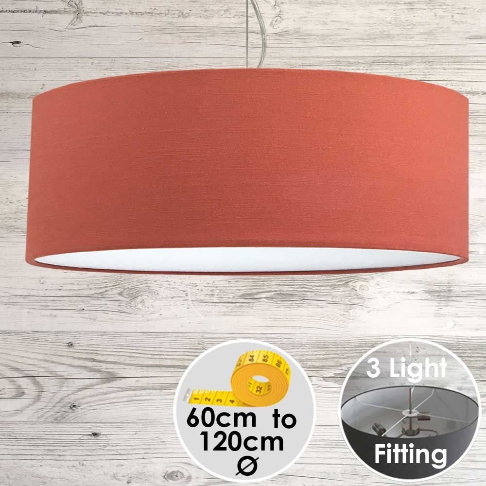 Cara Large Drum Lampshade Firebrick