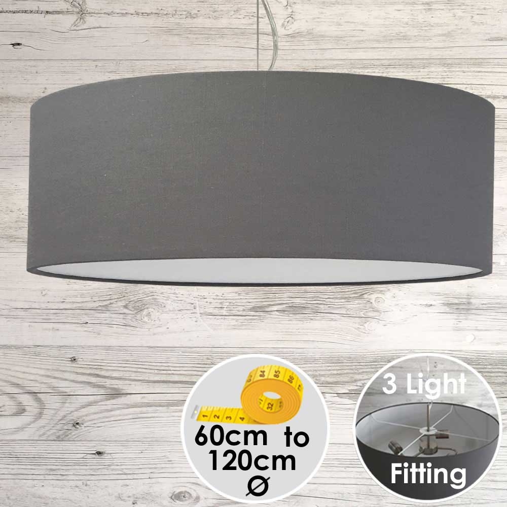 Cara Large Grey Drum Lampshade