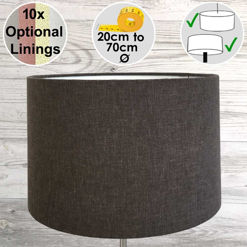 Aura Drum Table Lampshade Charcoal 