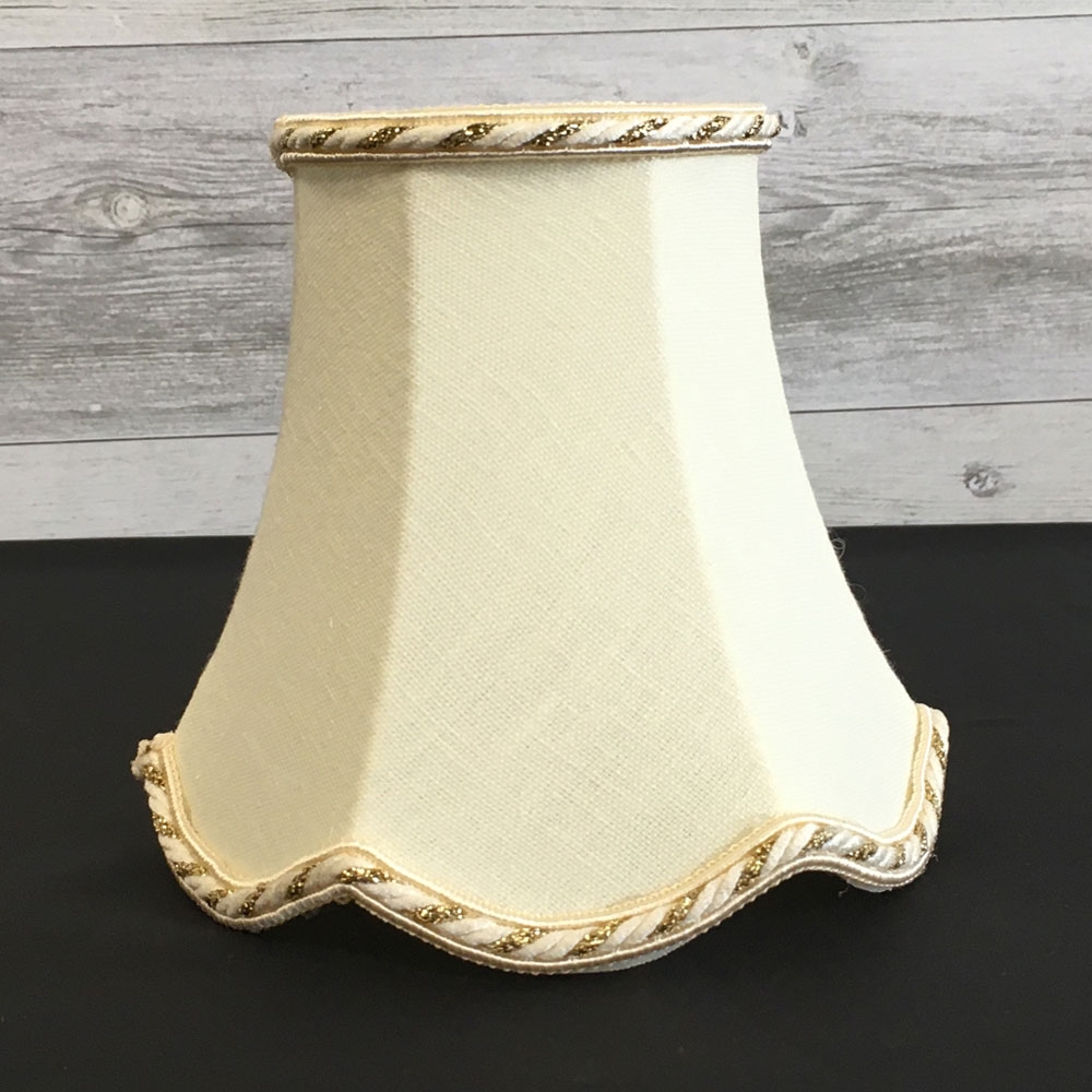 Scalloped Candle Shade Cream & Gold