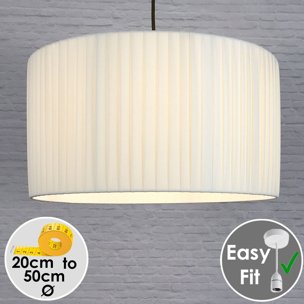 Cream Pleated Drum Shade