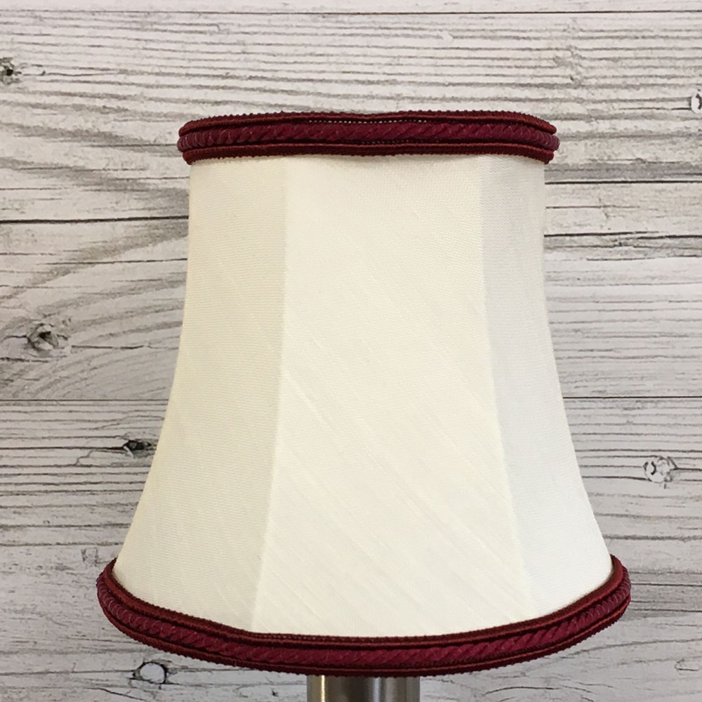 Bowed Candle Shade Cream & Burgundy