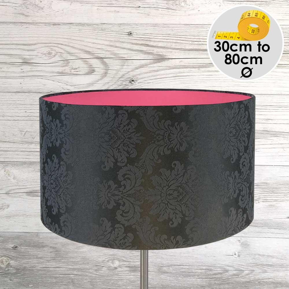 Darcy Drum Shade Black on Hot Pink	