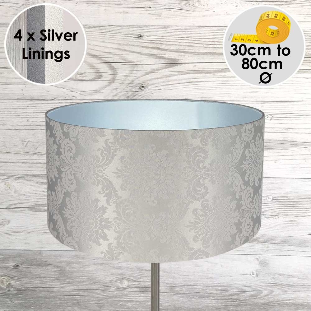 Darcy Drum Shade Quartz on Silver	