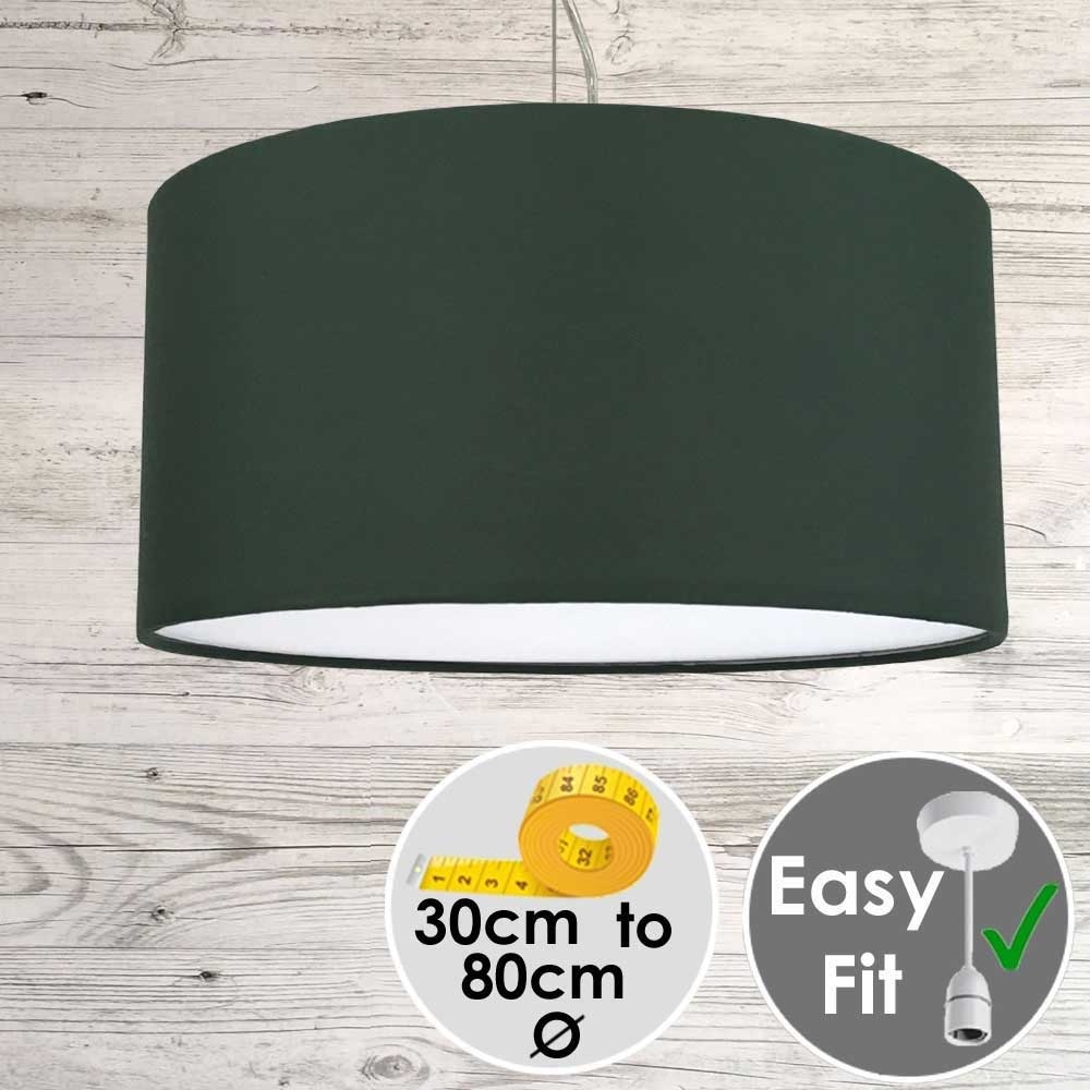 Dark Green Drum Shade  