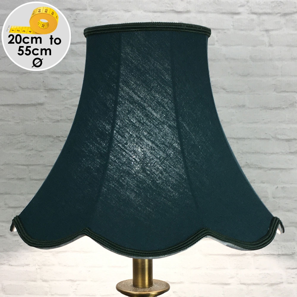 Dark Green Scalloped Lampshade