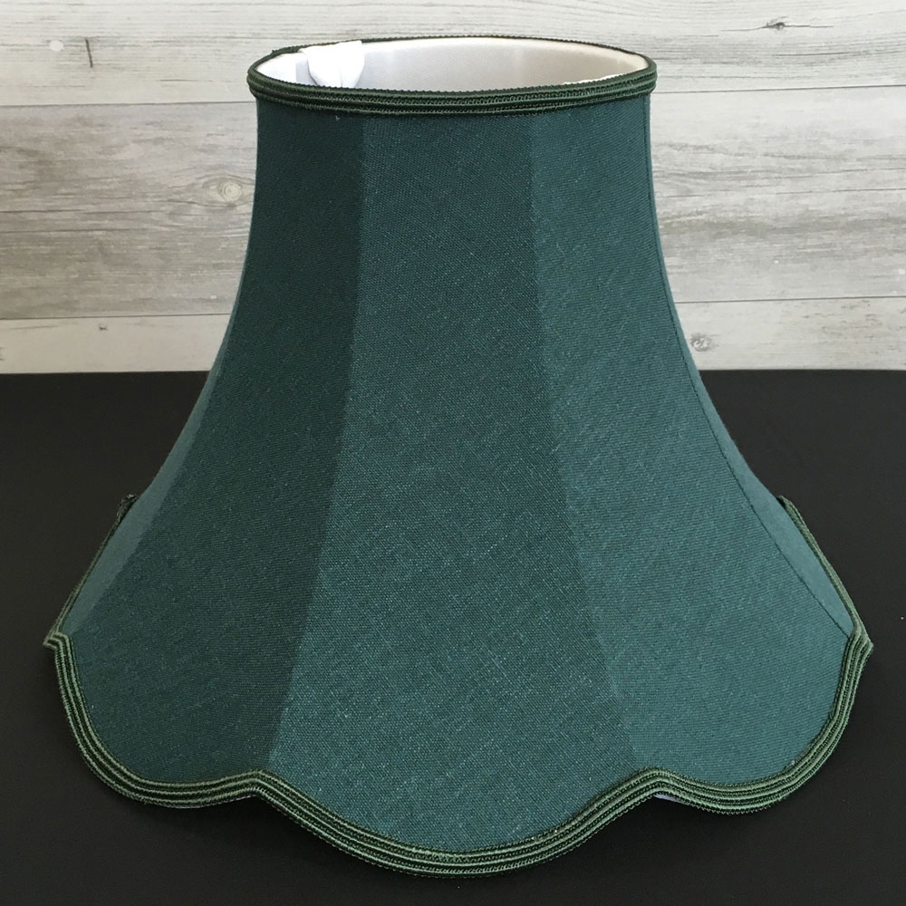 Dark Green Scalloped Lampshade