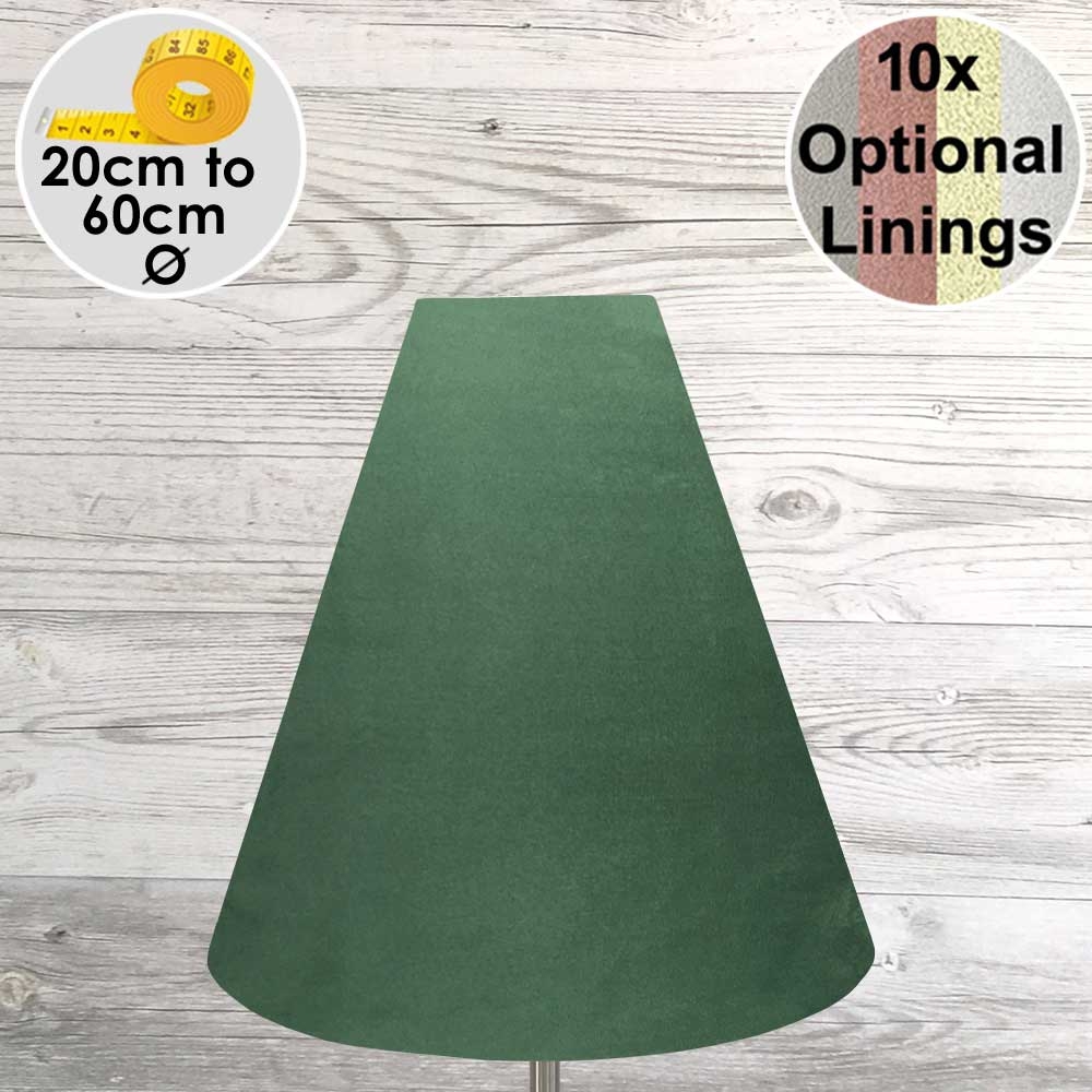 Dark Green Velvet Cone Lampshade