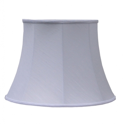 Bowed Drum Lampshade White Dupion