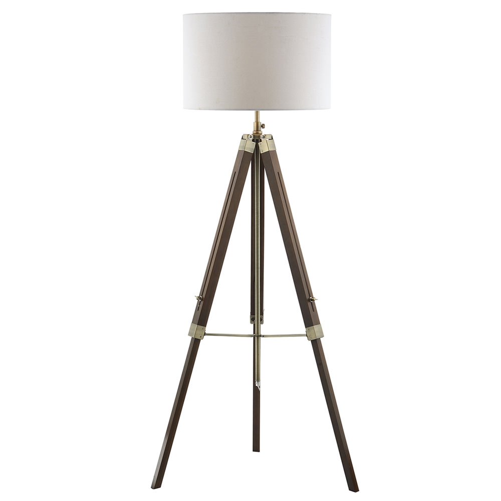 Tripod Wooden Floor Lamp and Shade