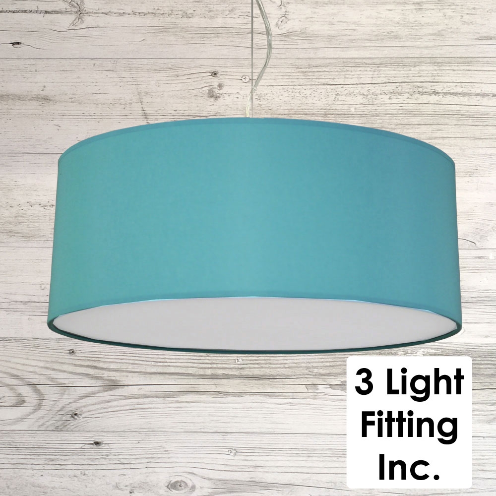 Turquoise Drum Ceiling Light 