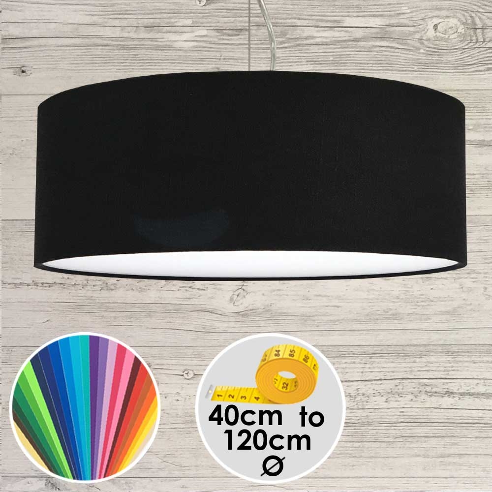 Extra Large Black Drum Pendant Lampshade