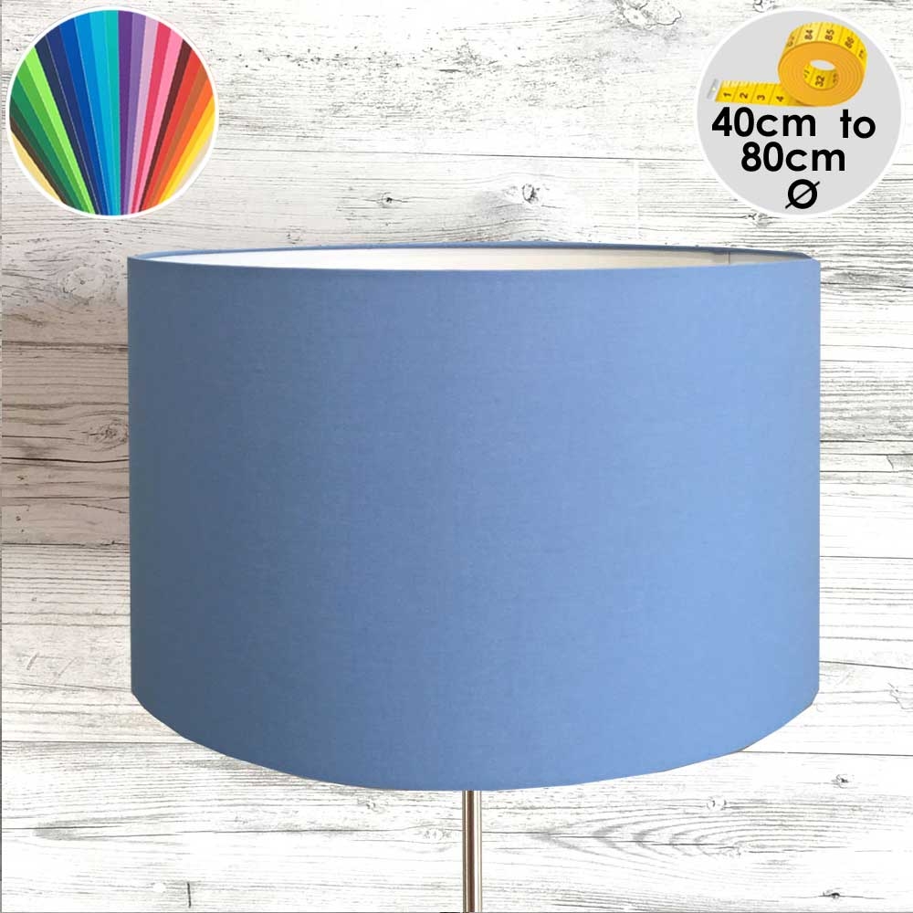 Extra Large Blue Drum Table Lampshade