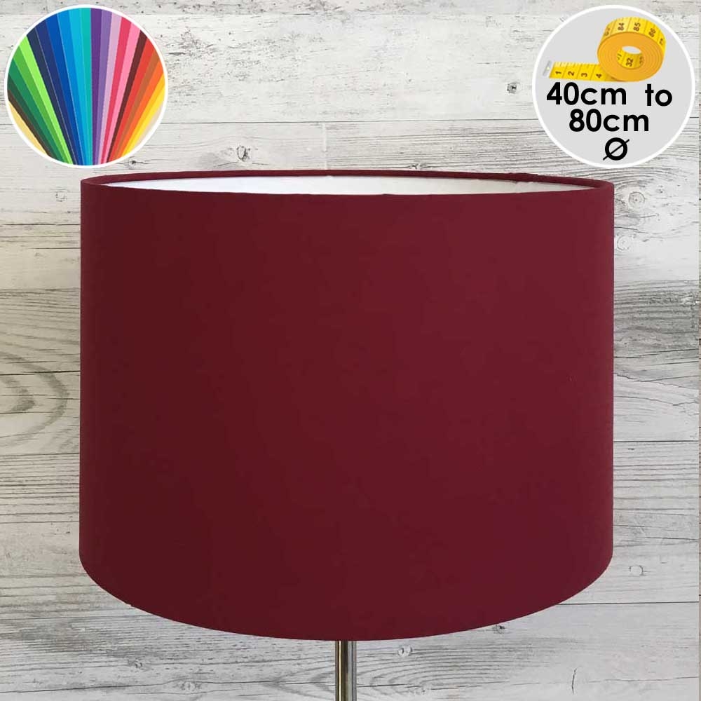 Extra Large Dark Red Drum Table Lampshade