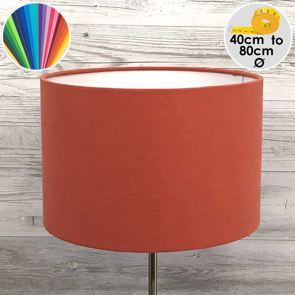 Extra Large Firebrick Drum Floor Lamp Shade