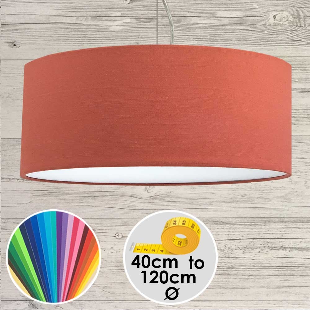 Extra Large Firebrick Drum Pendant Shade