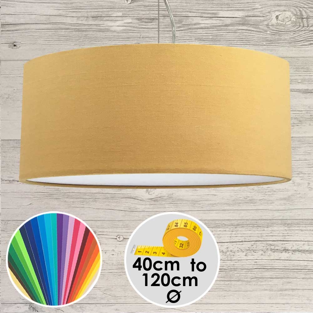 Extra Large Gold Drum Pendant Shade