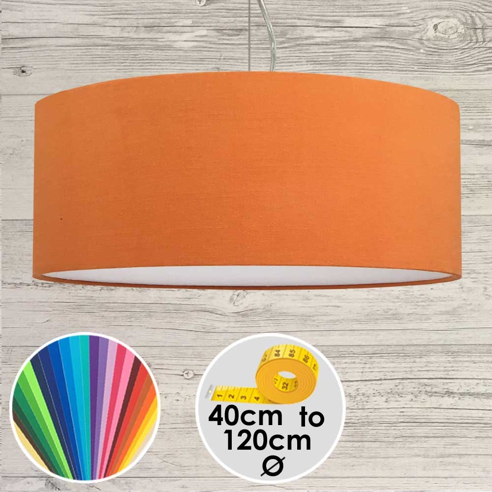 Extra Large Orange Drum Pendant Shade