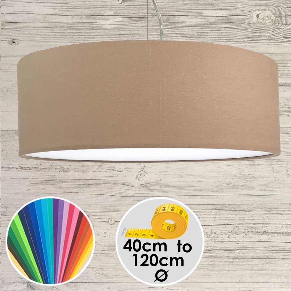 Extra Large Taupe Drum Pendant Shade