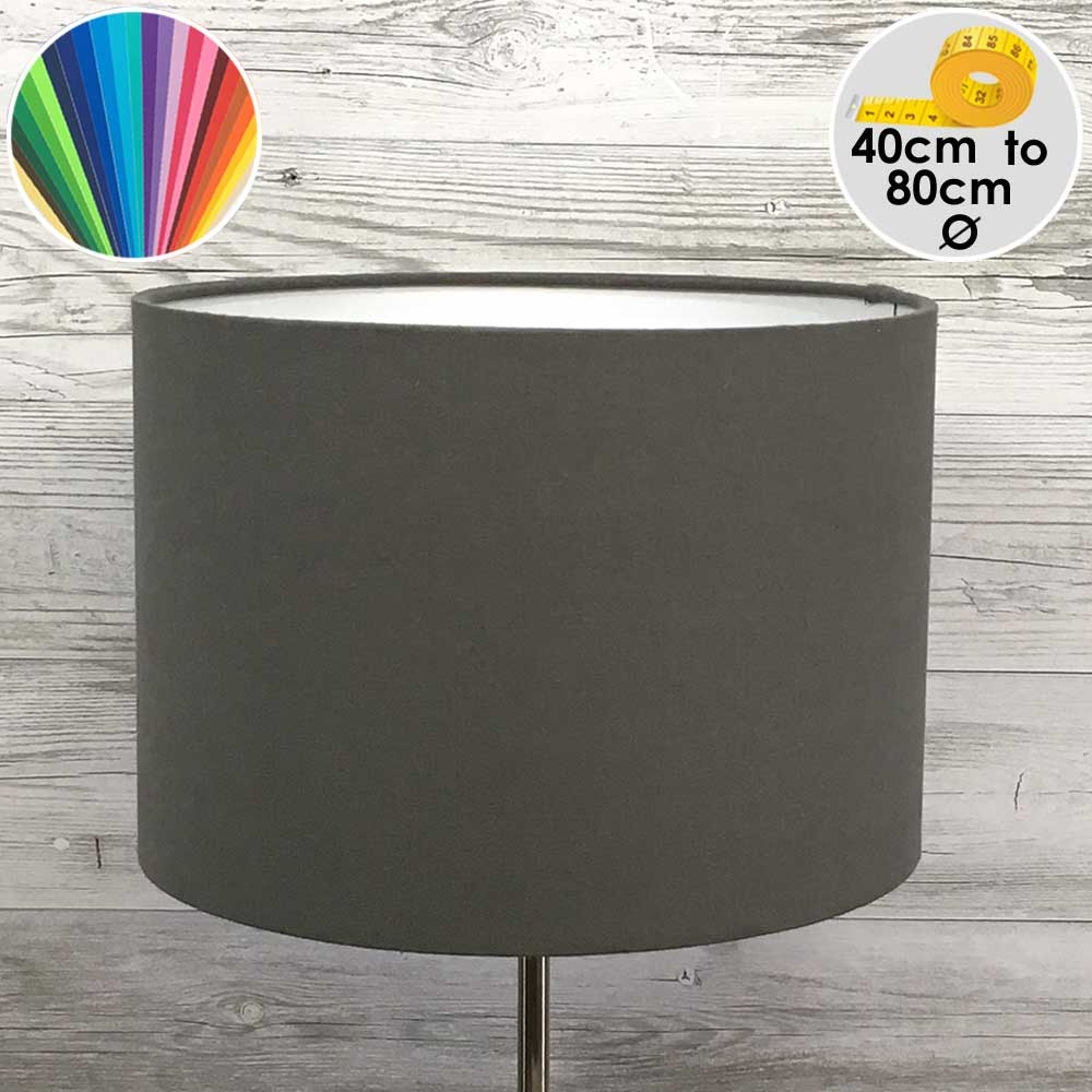 Extra Large Grey Drum Table Lamp Shade