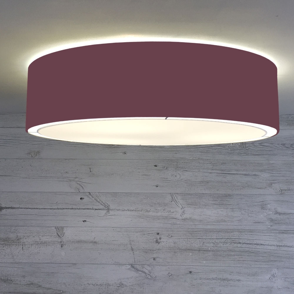 Flush Drum Ceiling Light Claret