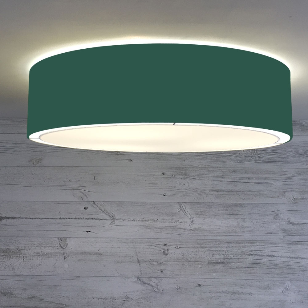 Flush Drum Shade Light Dark Green