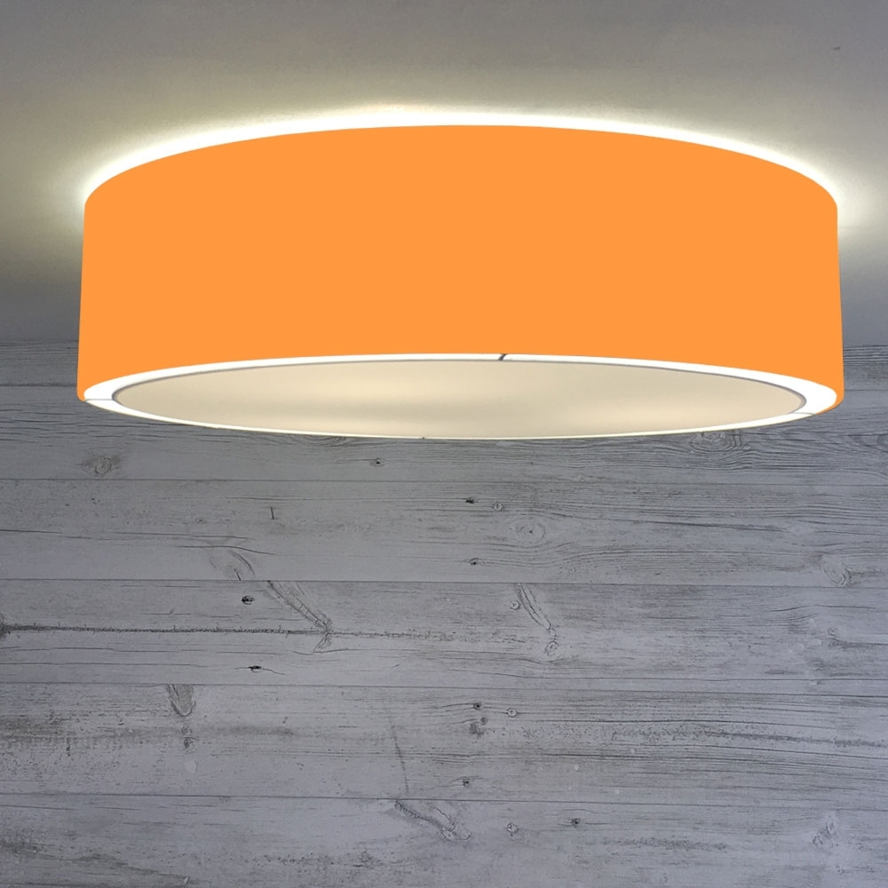 Flush Drum Ceiling Light Orange