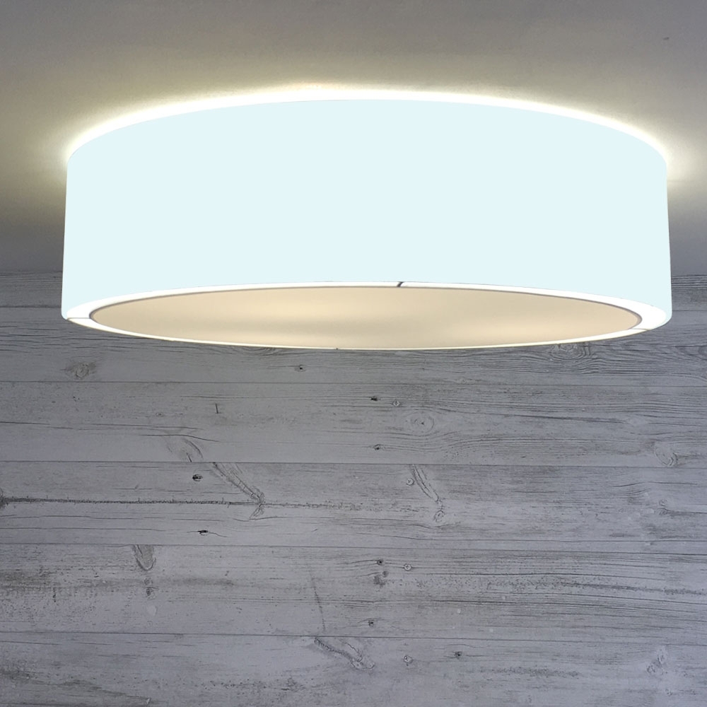 Flush Drum Ceiling Light Pale Blue