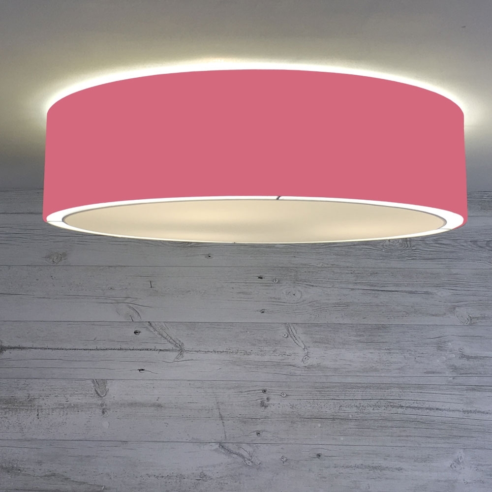 Flush Drum Ceiling Light Raspberry