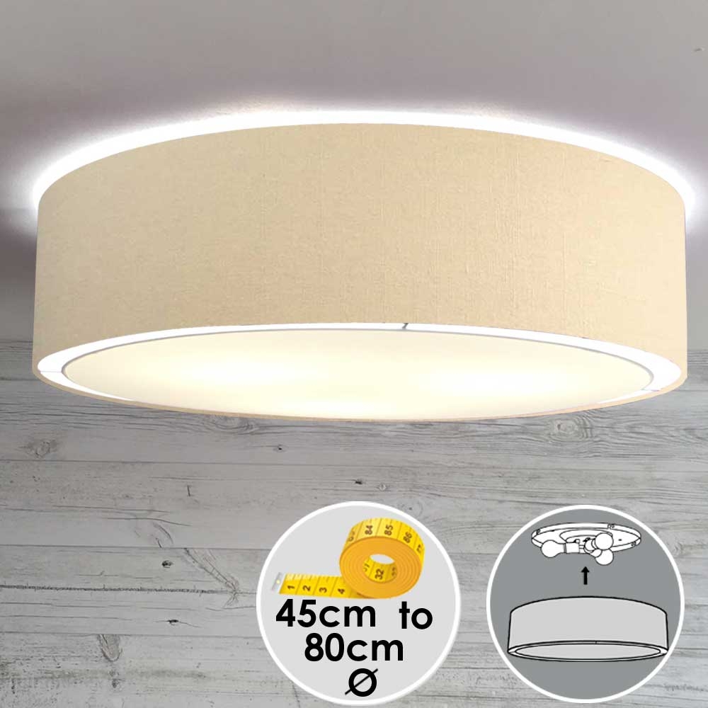 Flush Drum Ceiling Light Cream