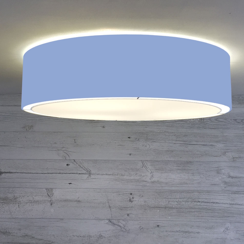 Flush Drum Shade Sky Blue