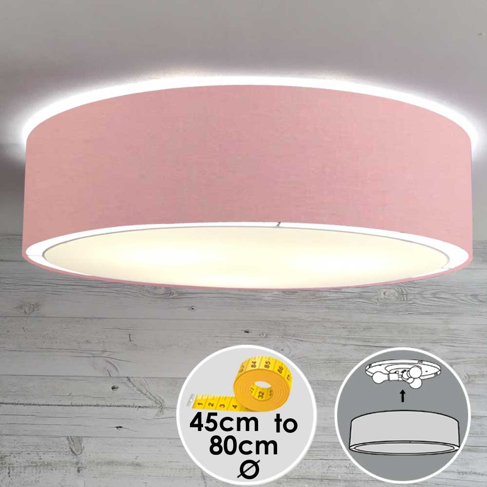 Flush Drum Ceiling Light  Rose