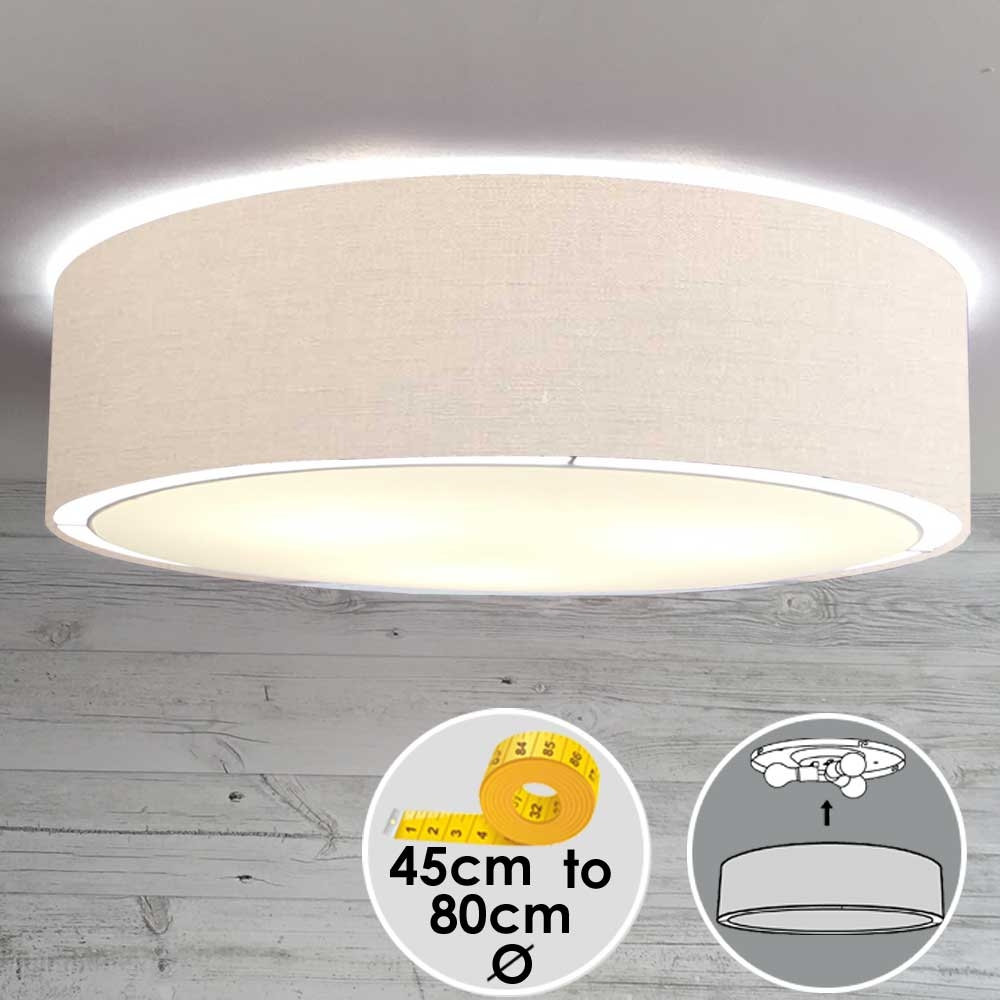 Flush Drum Shade Ivory