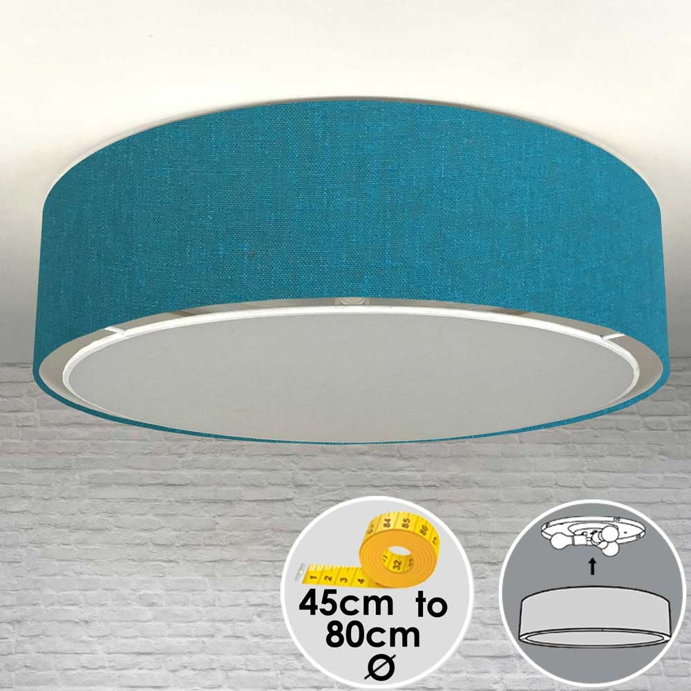 Flush Drum Shade Turquoise