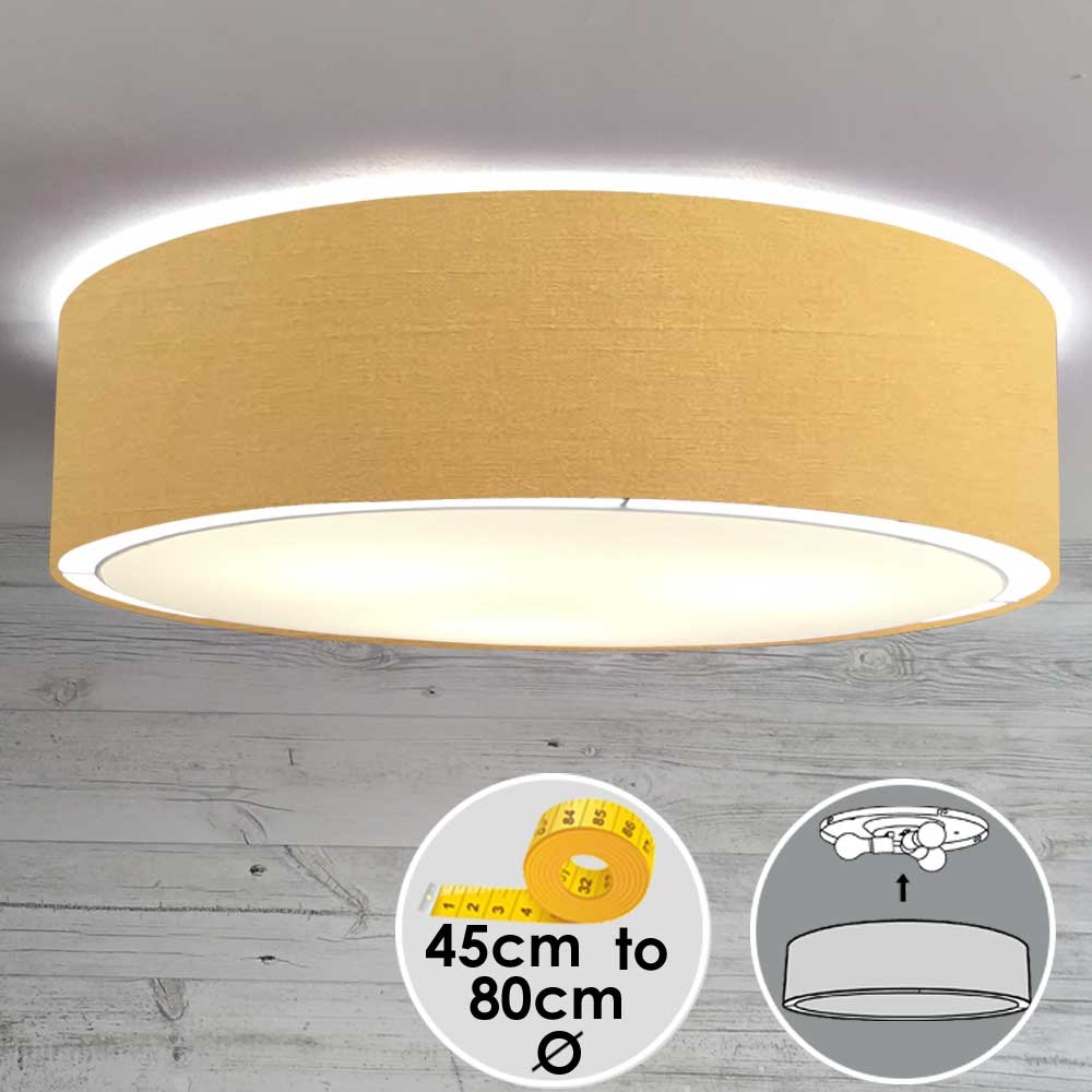 Flush Drum Ceiling Light Gold