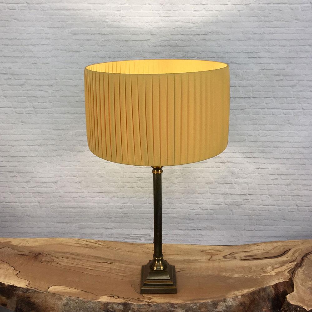 Gold Pleated Drum Lampshade