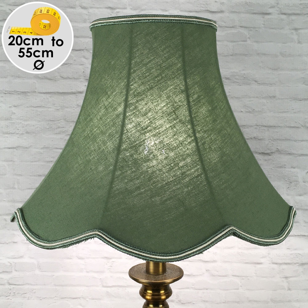 Green Scalloped Lampshade