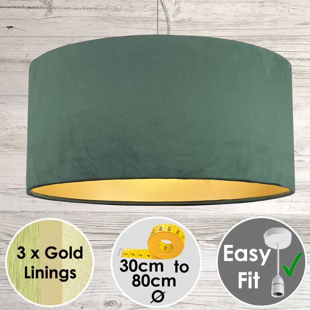 Forest & Gold Velvet Light Shade