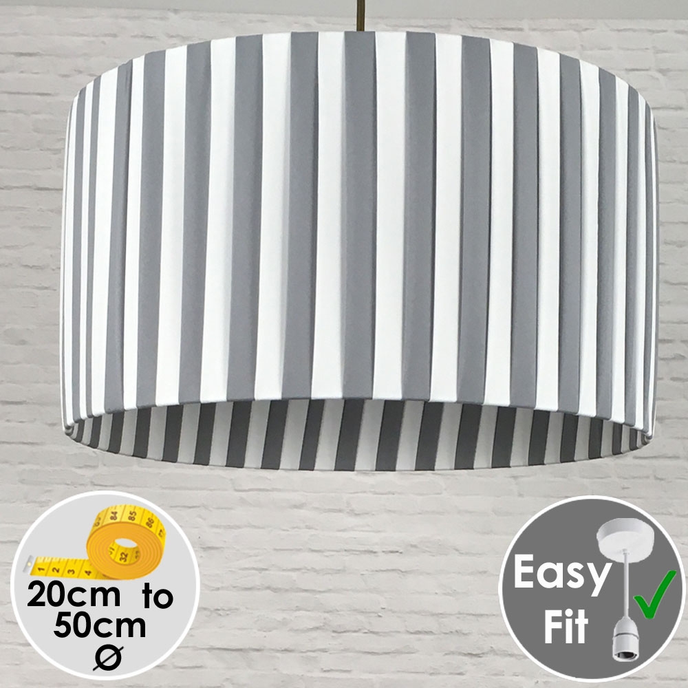 Grey and White Lampshade