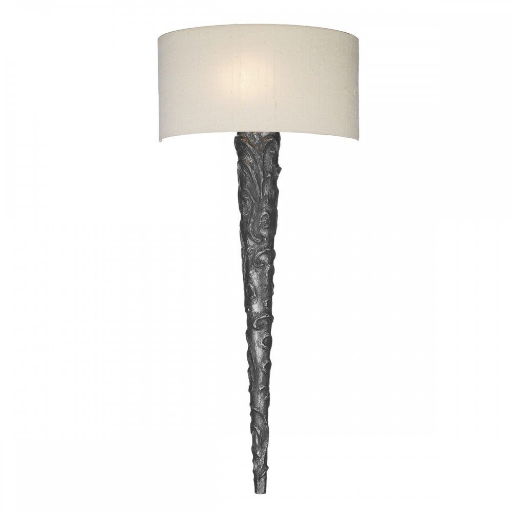 Knurl wall light pewter