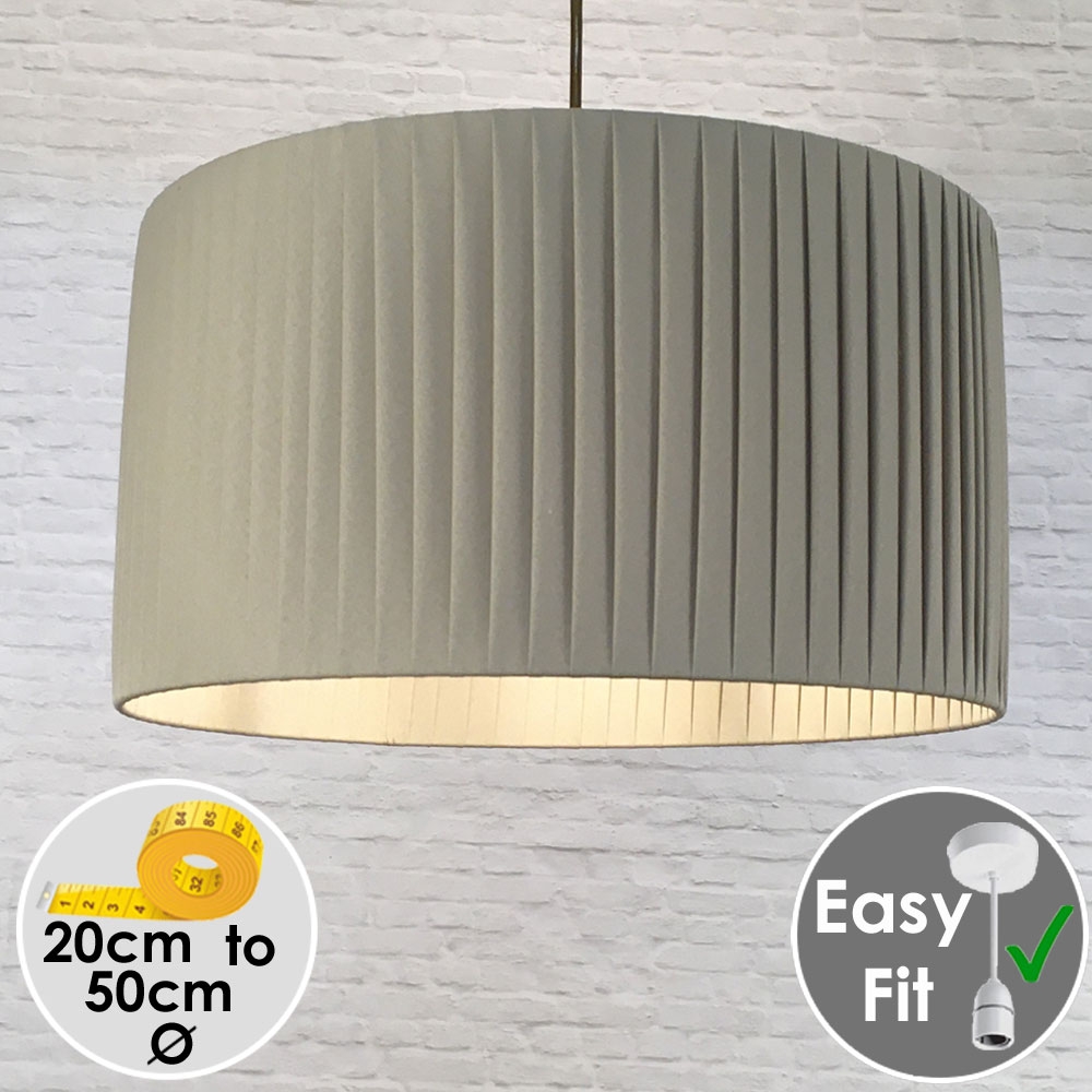 Khaki Pleated Drum Lampshade