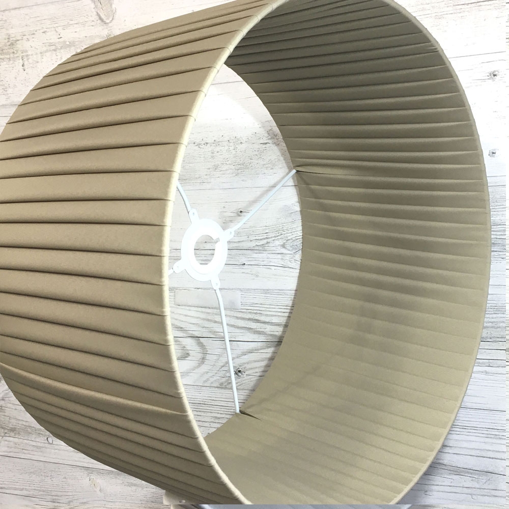 Khaki Pleated Drum Lampshade