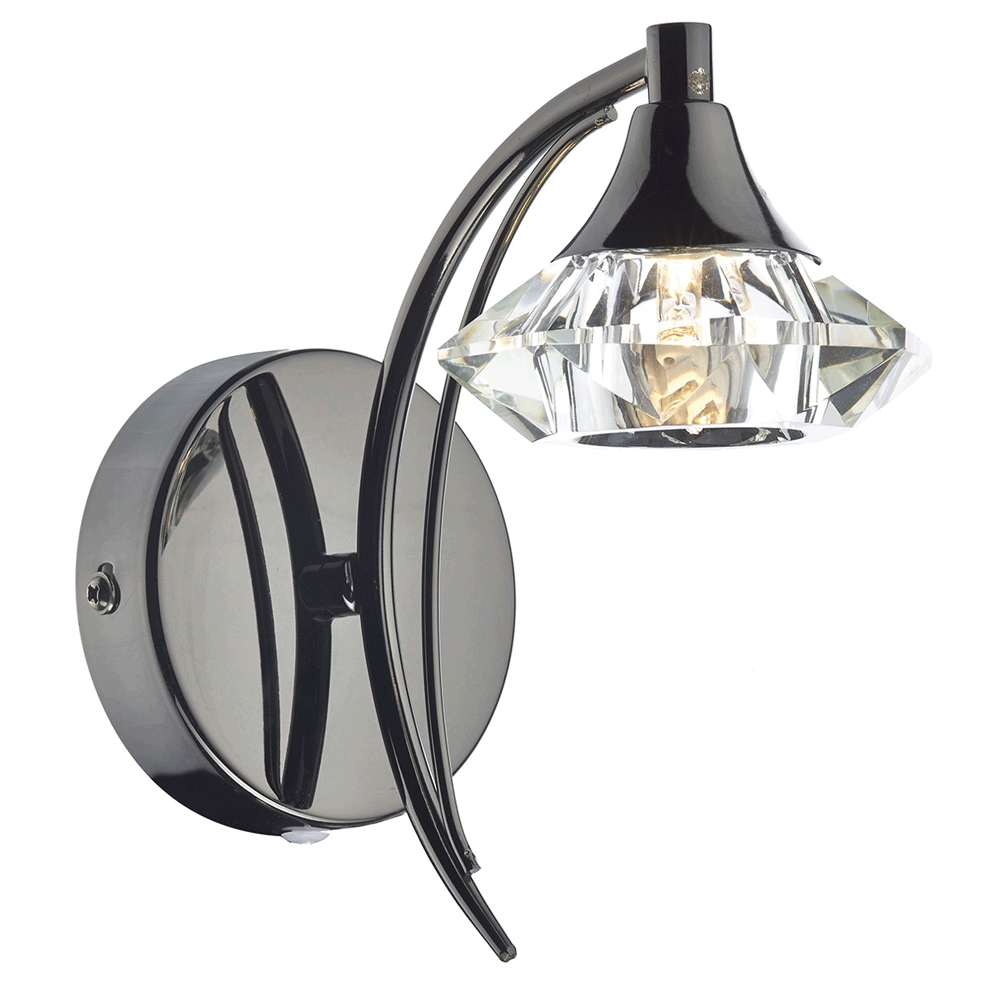 Luther Black Chrome Wall Light