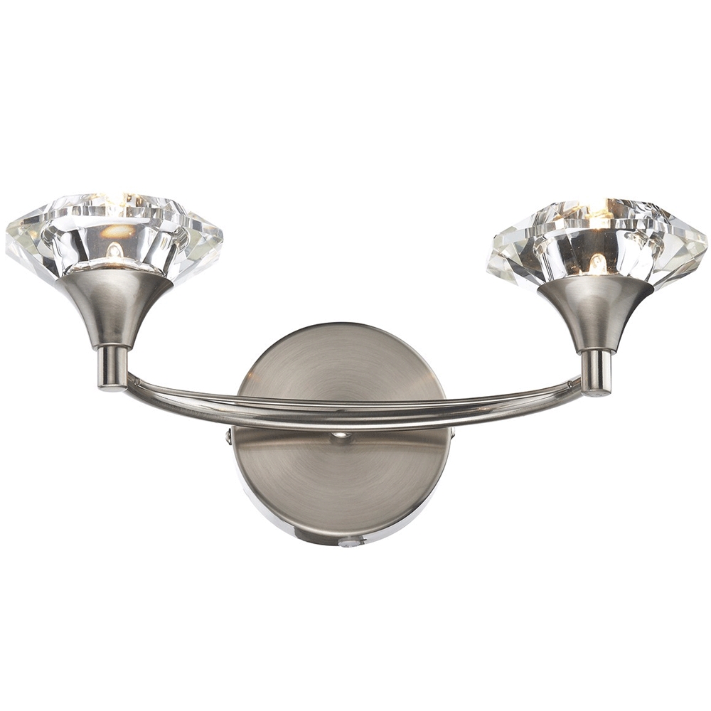 Luther Satin Chrome Double Wall Light