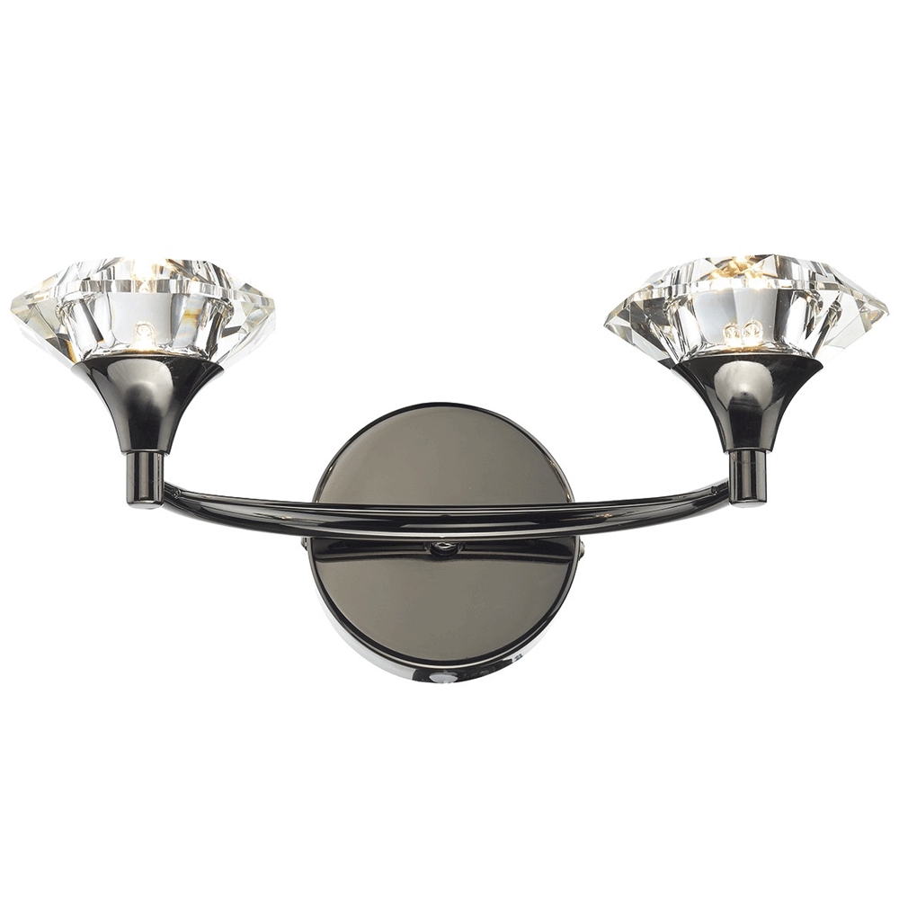 Luther Black Chrome Double Wall Light