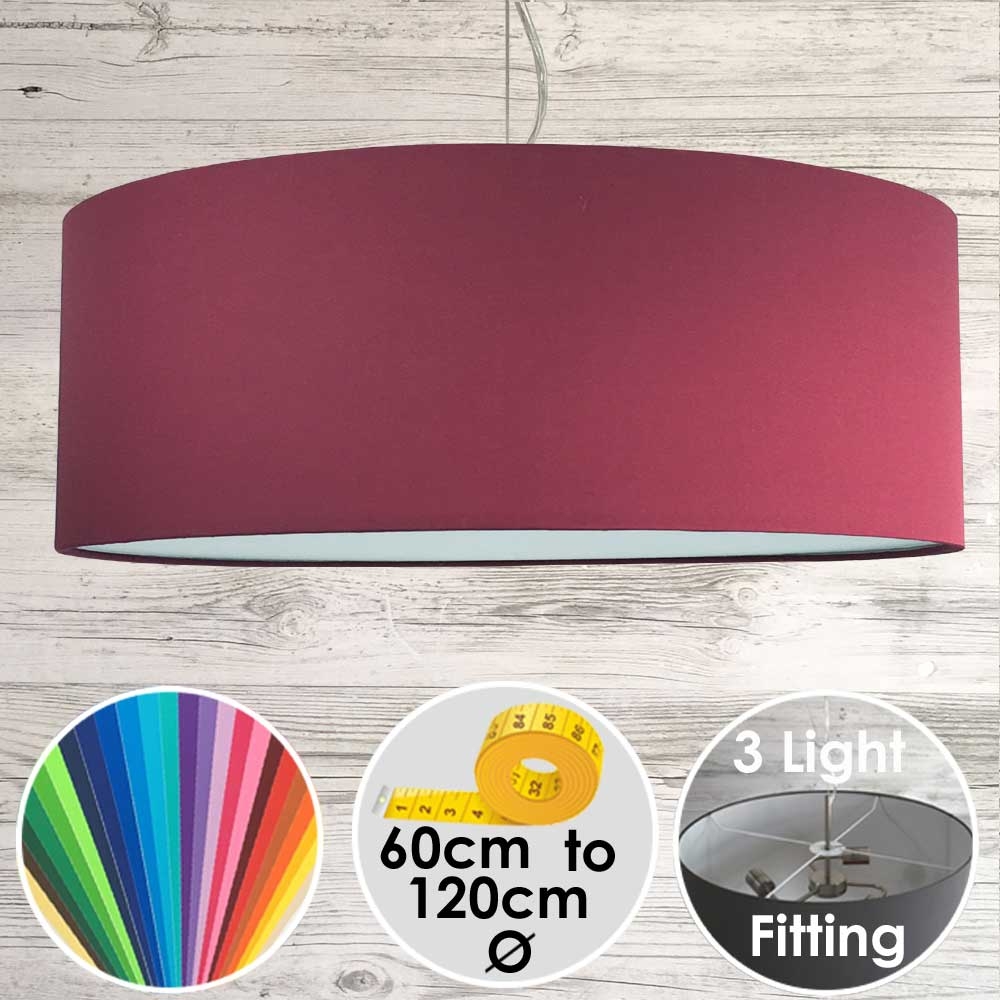 Large Drum Lampshade Dark Red