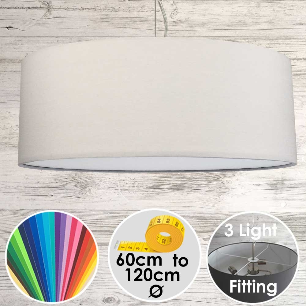 Large Drum Lampshade Light Grey